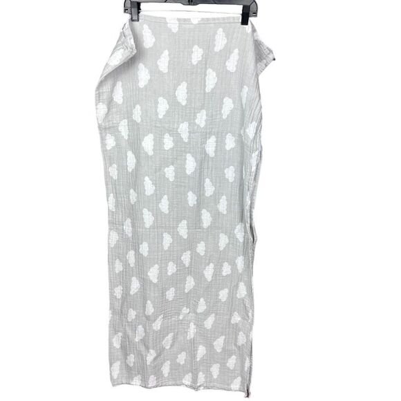 Cloud Island Baby Blanket Grey White Cloud Print Lightweight Cotton - Picture 1 of 10